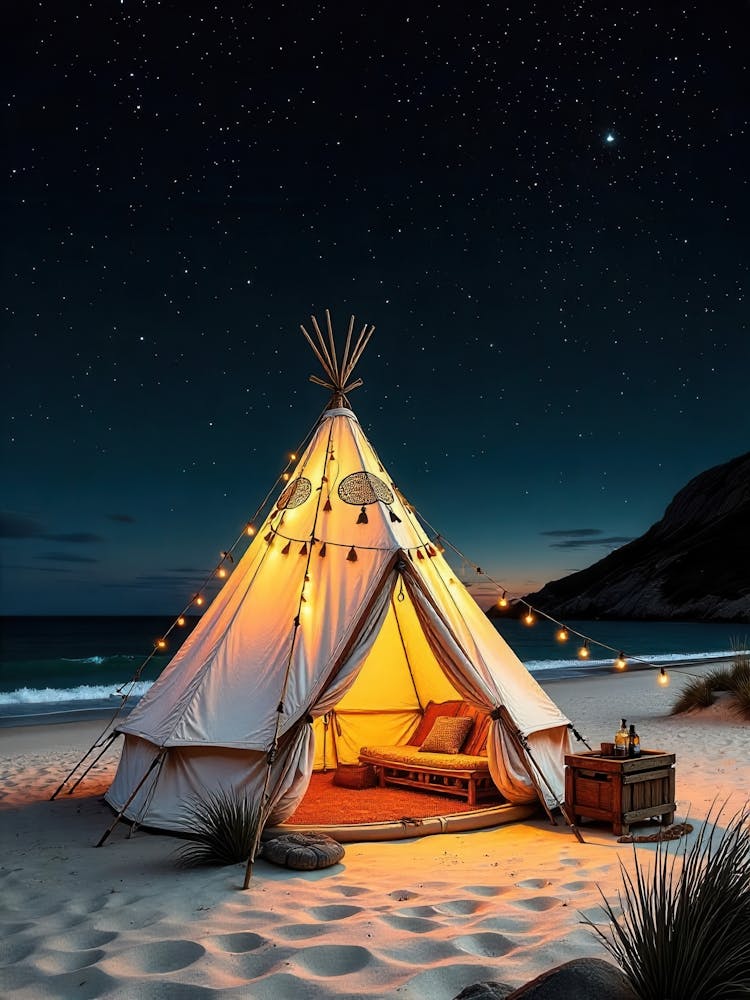 Teepee On The Beach