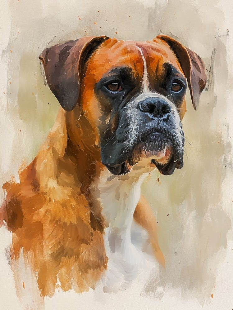 Boxer Watercolor Painting 2