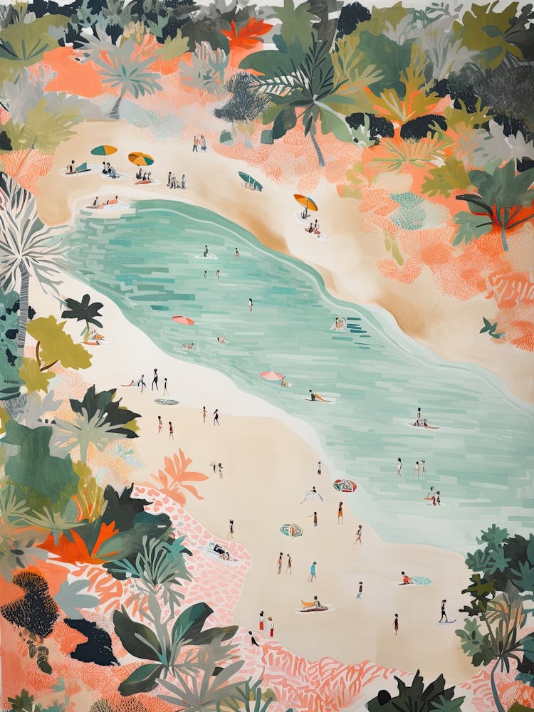 Bali Summer Aerial View Painting 1