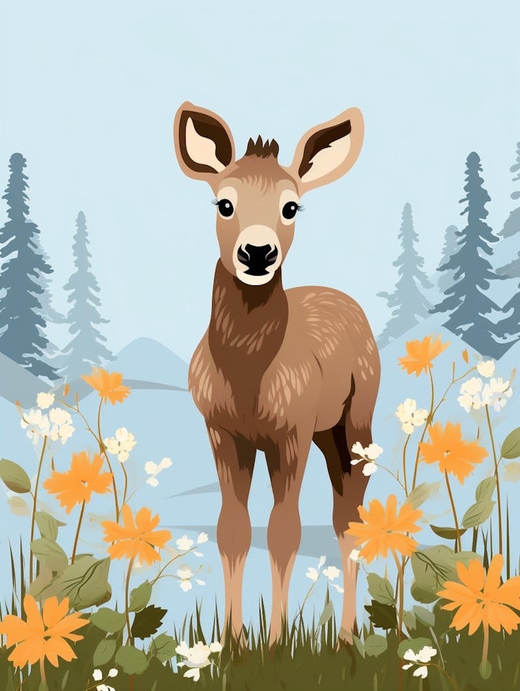 Baby Animal Illustration  Moose 4