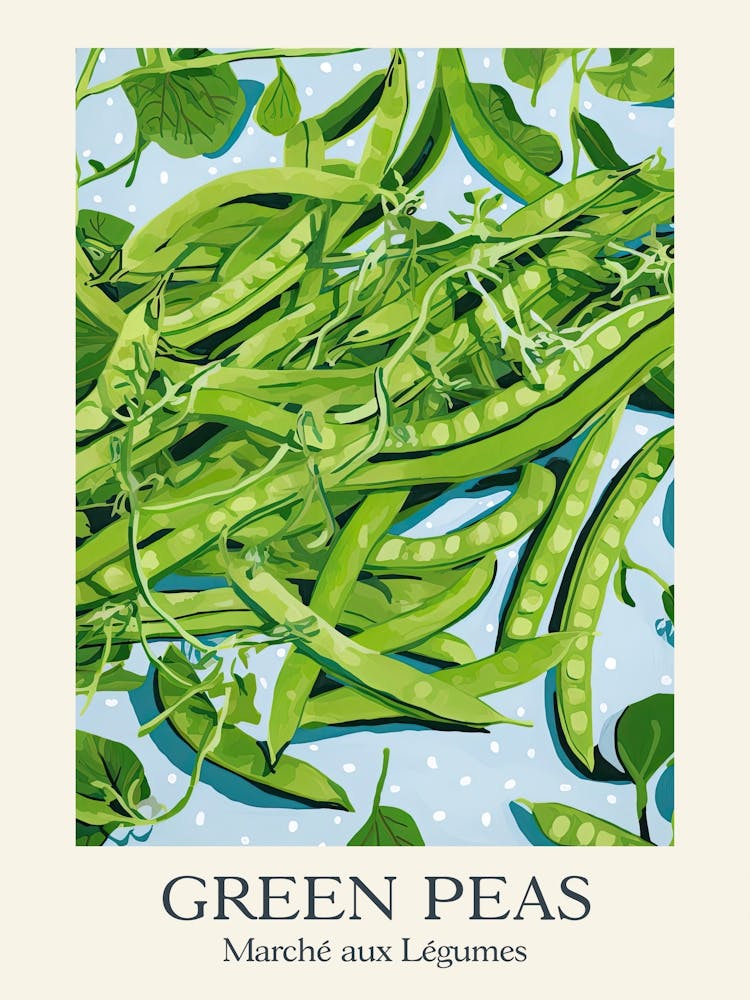 Marche Aux Legumes Green Peas Summer Illustration 1