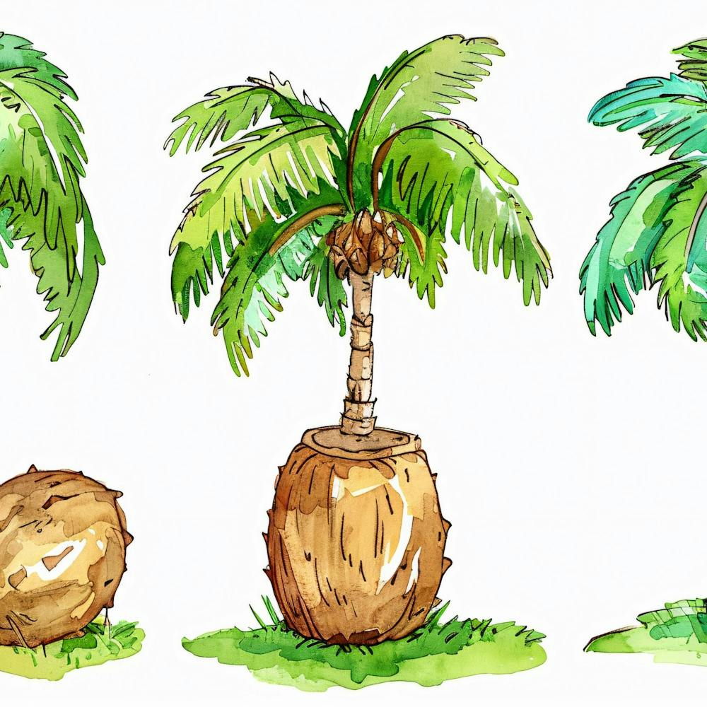 Watercolor Palm Trees 2