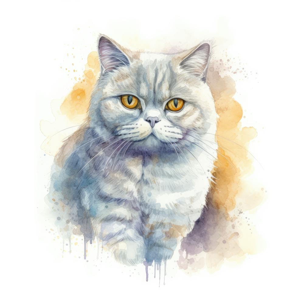 British Shorthair Persian Cat Portrait 3