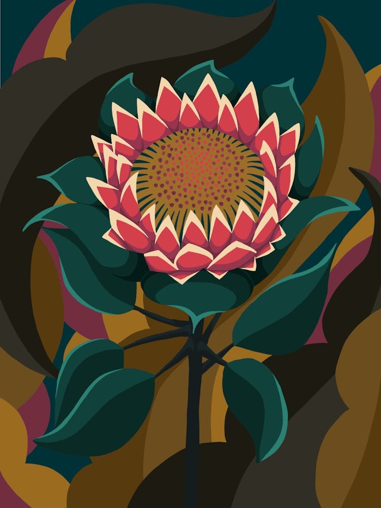 Abstract Protea Flower
