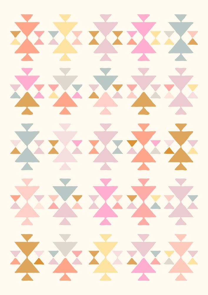 Modern Aztec Geometric Triangle Shapes in Pastel Lavender