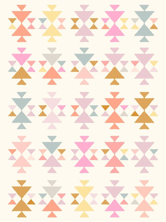 Modern Aztec Geometric Triangle Shapes in Pastel Lavender