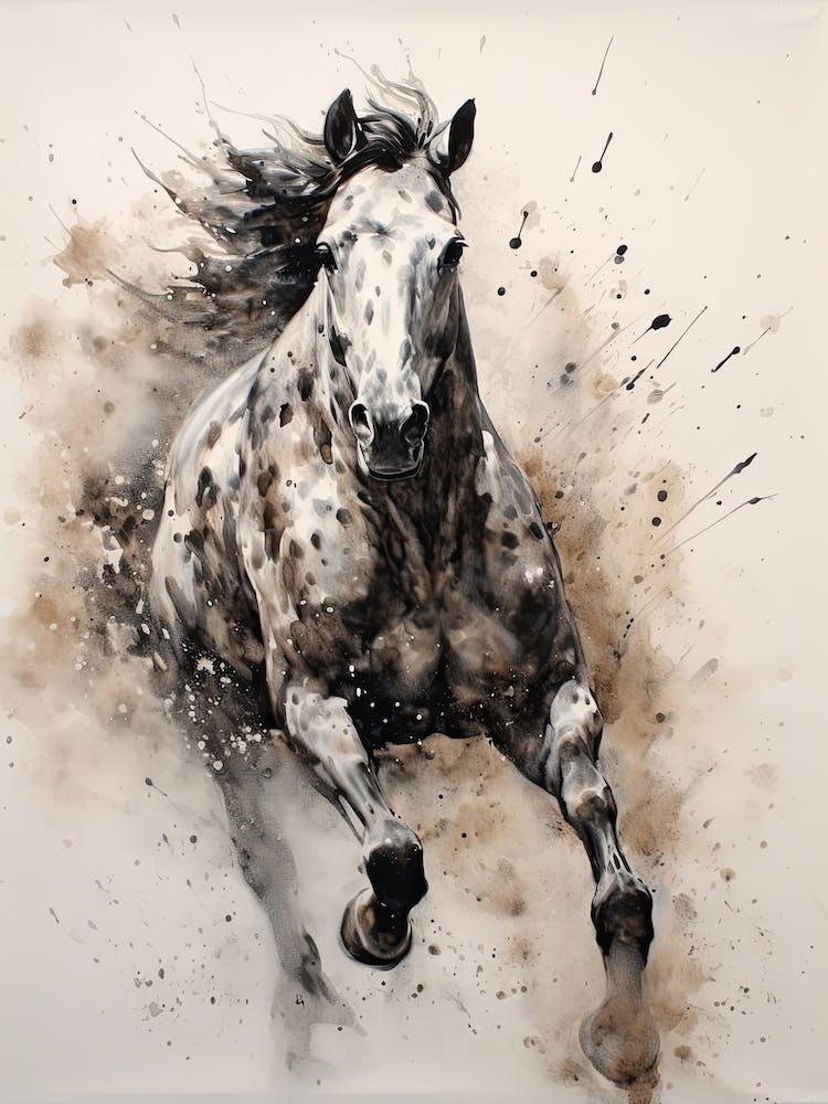 A Horse Painting In The Style Of Spattering 2