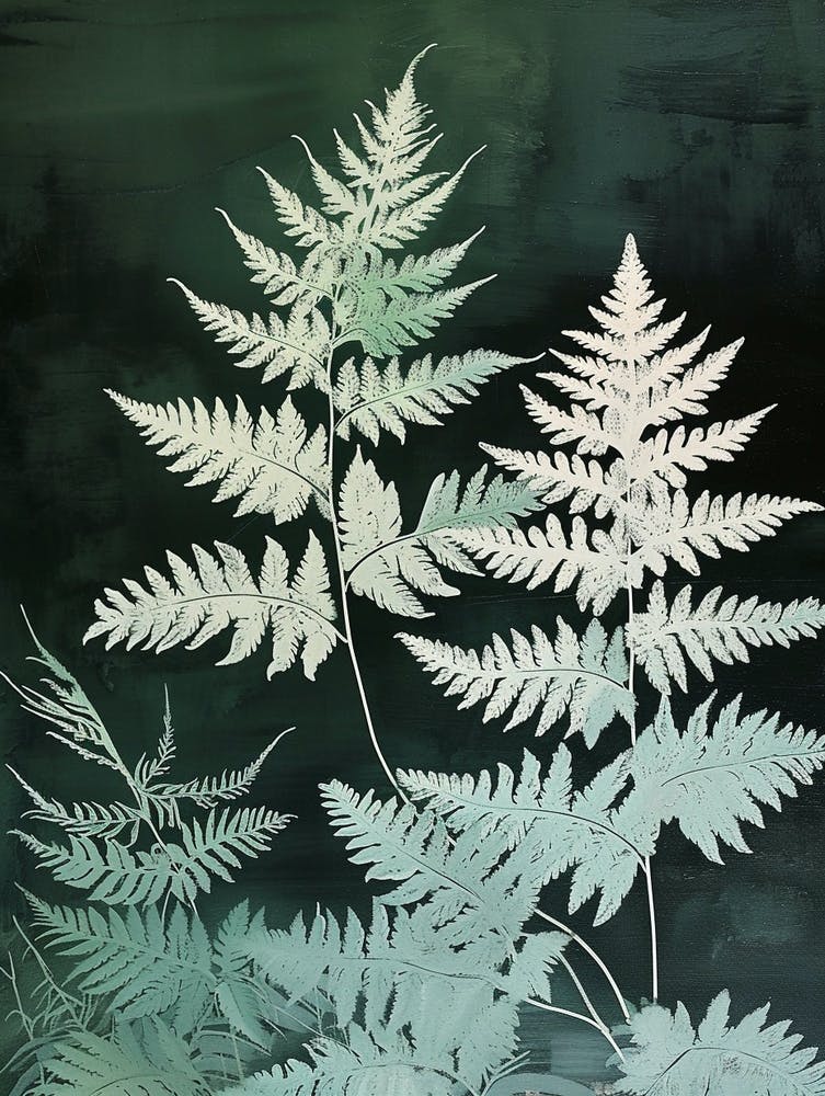 Silver Lace Fern Painting 4