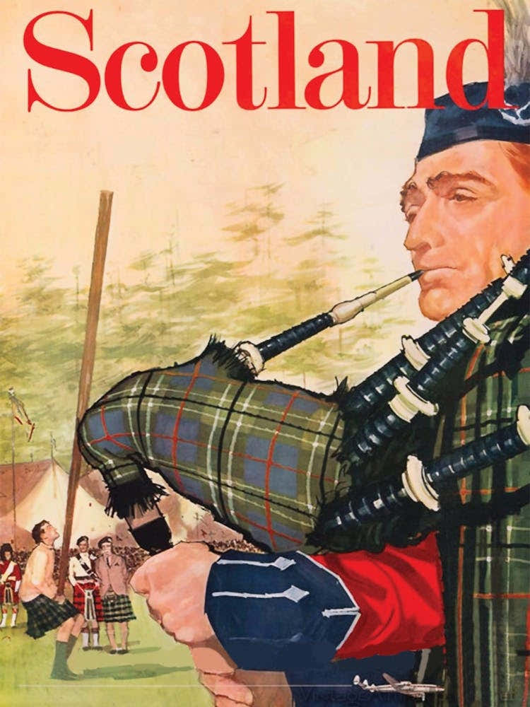 Scotland, Piper With His Instrument