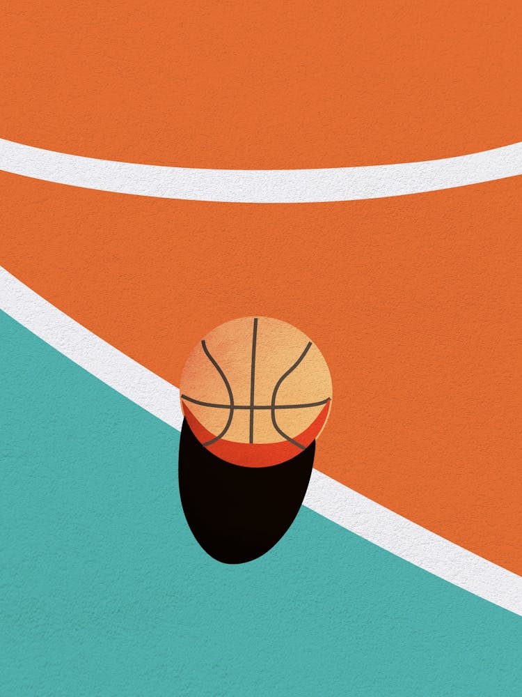 Minimal art Vintage Basketball Court