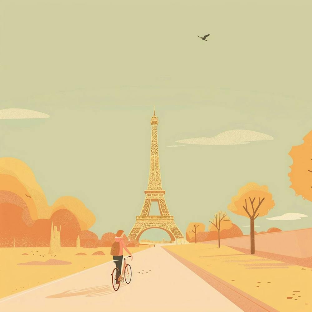 Eiffel Tower Minimal Pastell