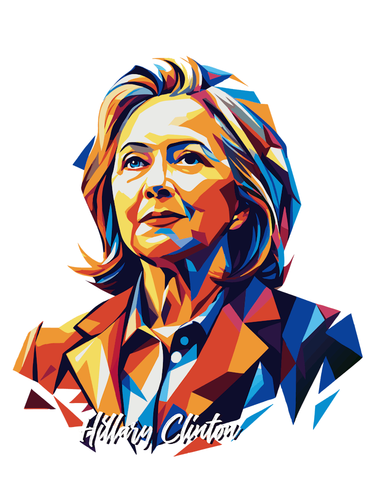Hillary Clinton Porträt WPAP Pop Art