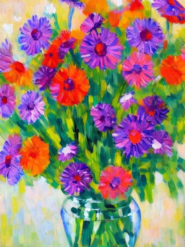 Oxeye Daisy Floral Abstract Block Colour Flower