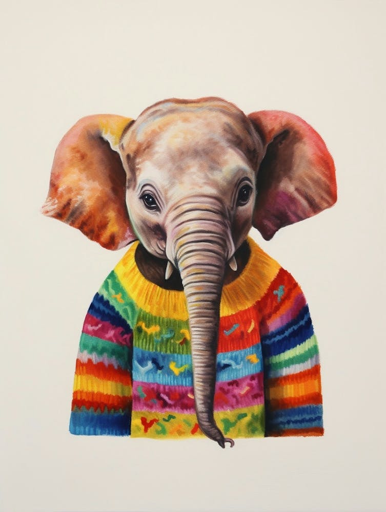 Baby Animal Wearing Sweater Elephant 2