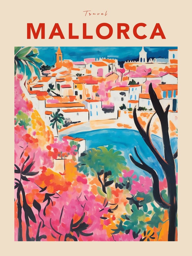 Mallorca Spain Fauvist Travel Poster