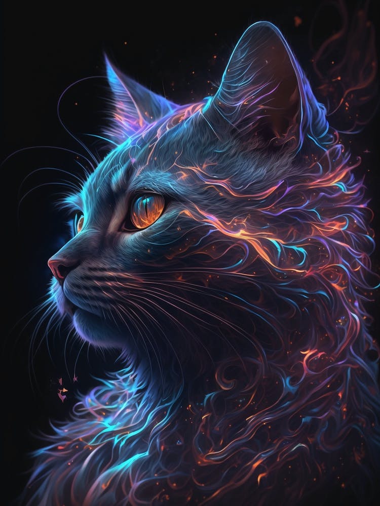 Galaxie-Katze in Flammen