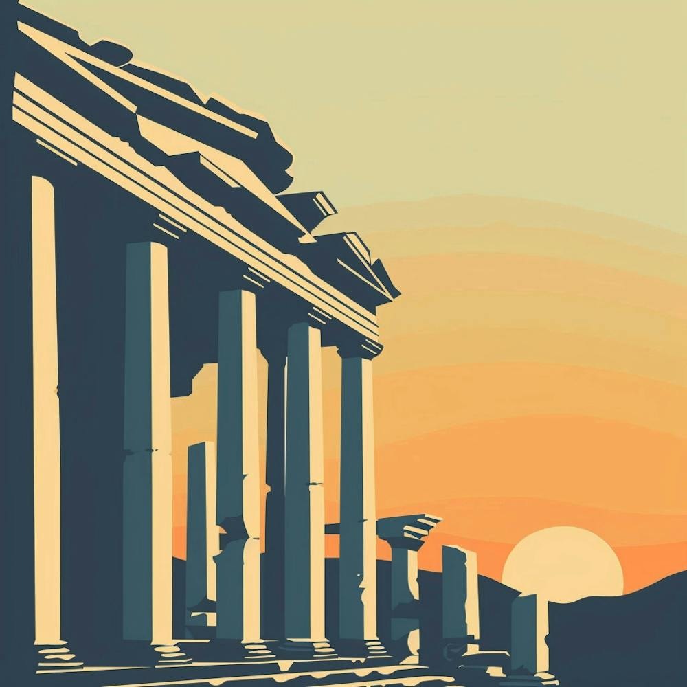 Ephesus At Sunset