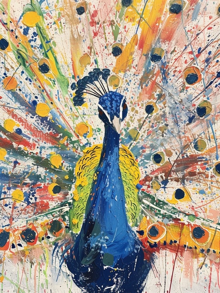 Peacock Paint Splash Portrait
