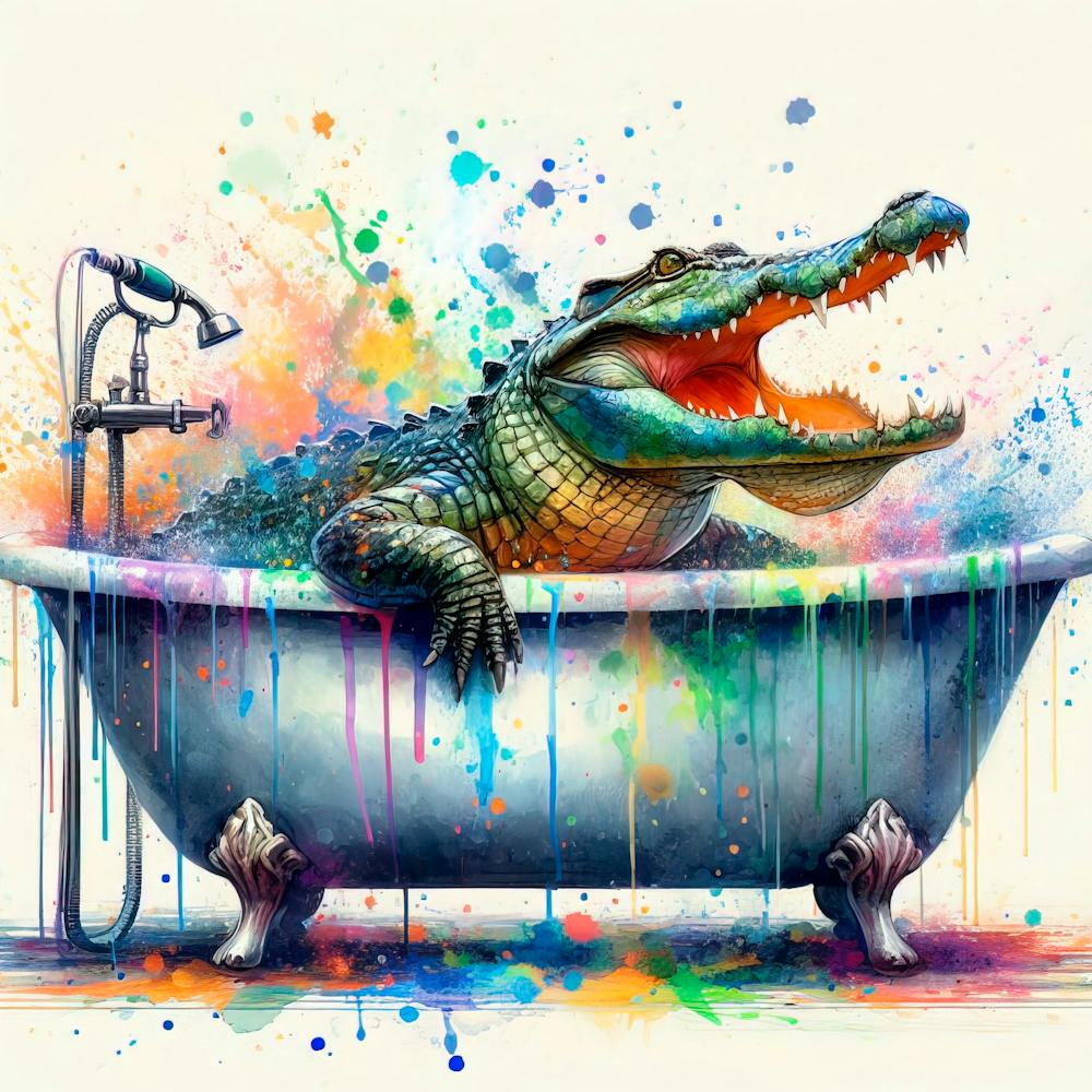 Alligator Dans Baignoire
