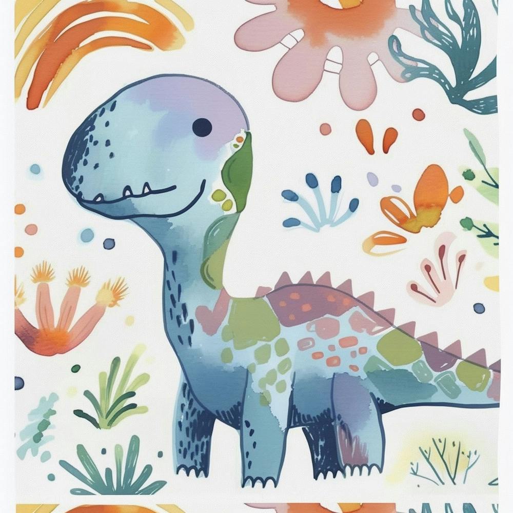 Cute Muted Pastels Carnotaurus Dinosaur 2