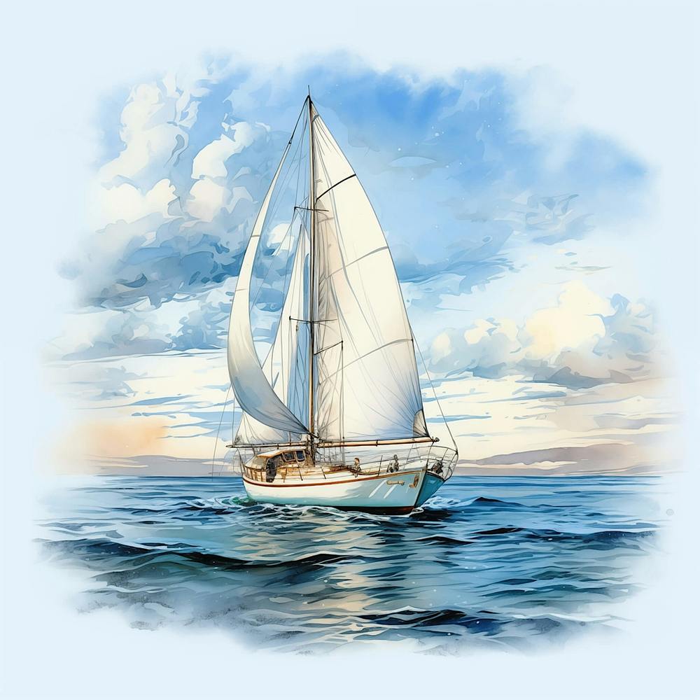 Sailing Boat On Calm Waters