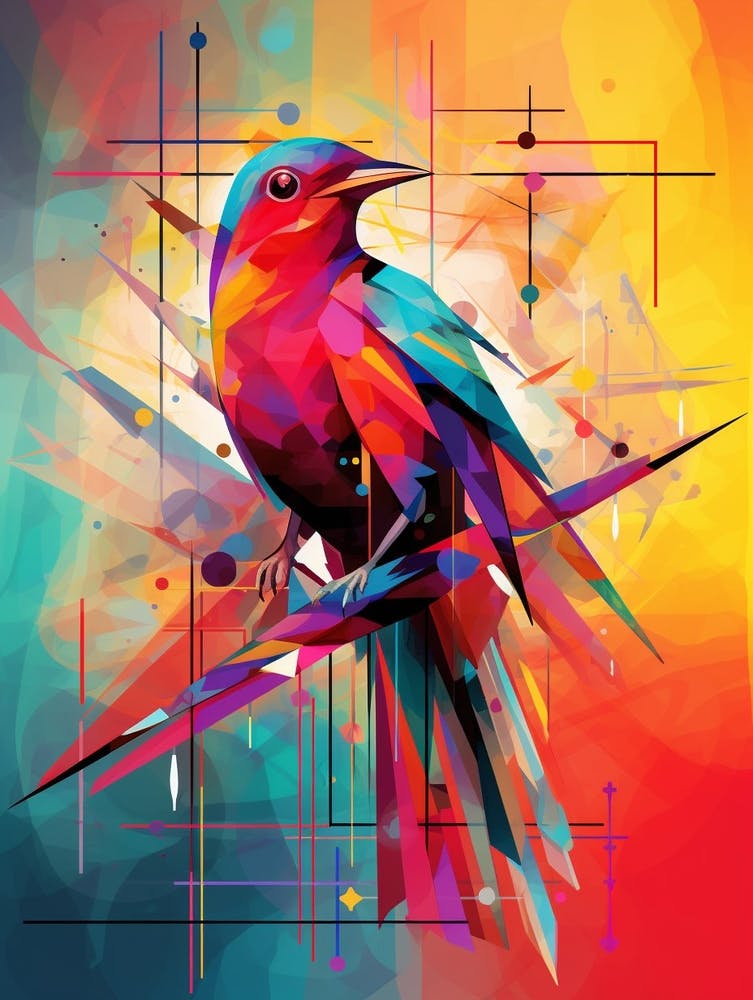 Bird Abstract Pop Art 3