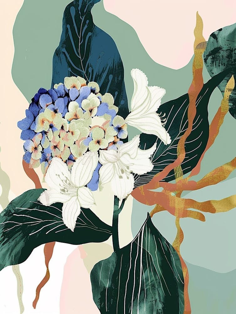 Colourful Flower Illustration Hydrangea 4