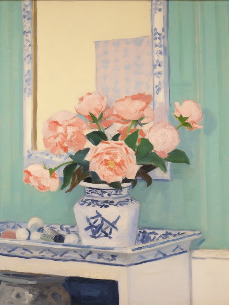 A Vase With Camellia, Flower Bouquet 3