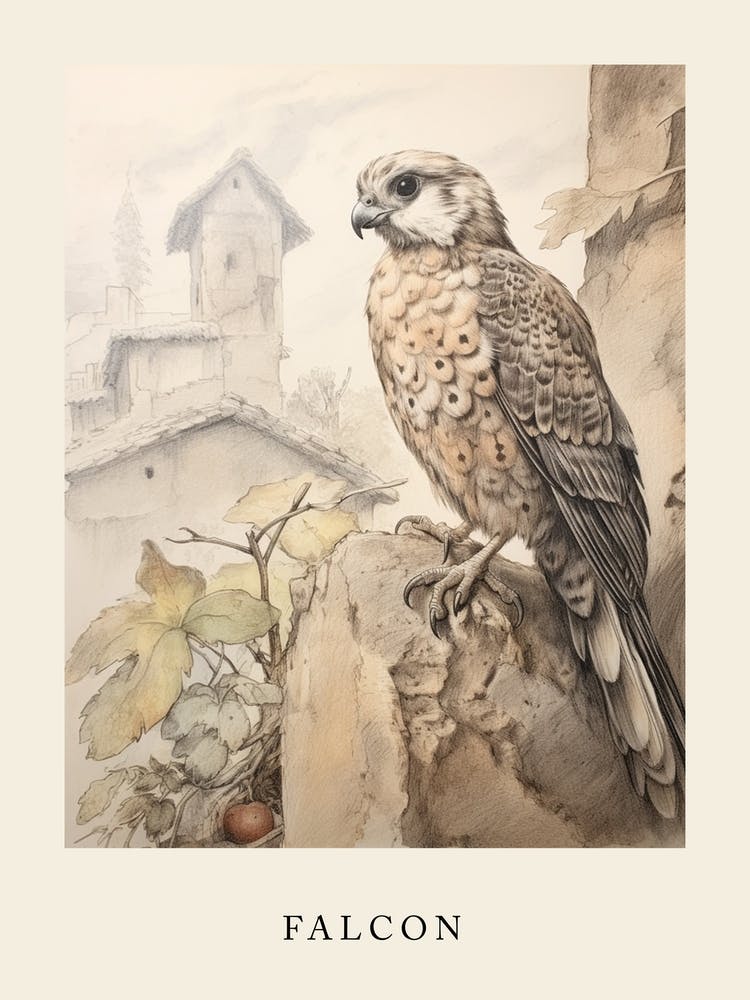 Beatrix Potter Inspired  Animal Watercolour Falcon 4
