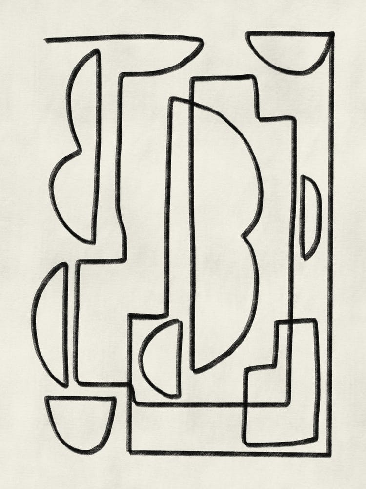 Abstrakte Linienkunst Skizze