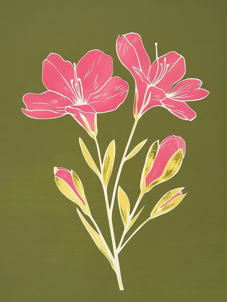 Pink & Green Freesia 1