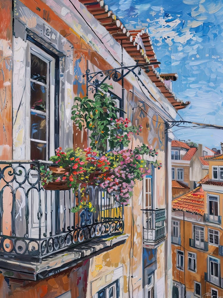 Balcony Painting In Lisbon 1
