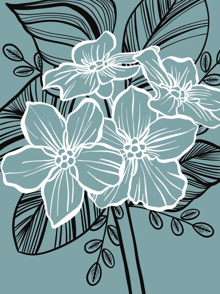 Abstract Floral Green