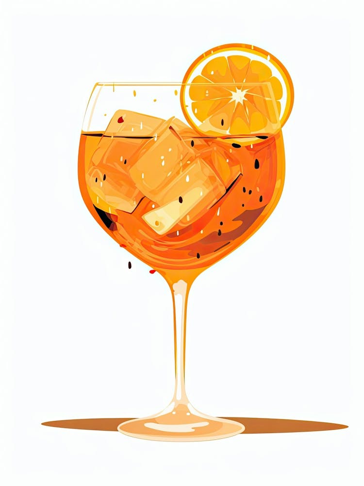 Watercolour Aperol Spritz Floral Infusion Cocktail 4