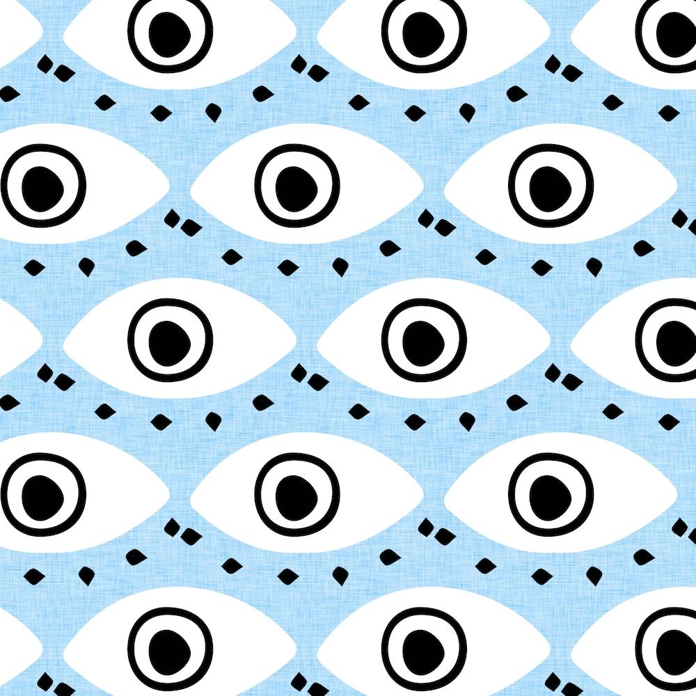 Evil Eye Charm Light Blue Square