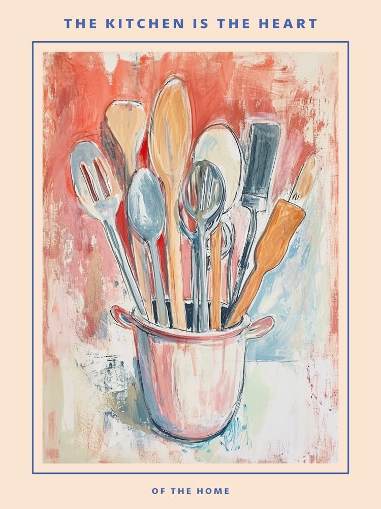 Kitsch Kitchen Utensils Painting 1 Poster