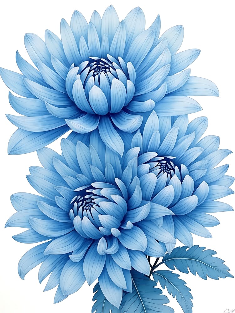Flowy Blue Flower Accent