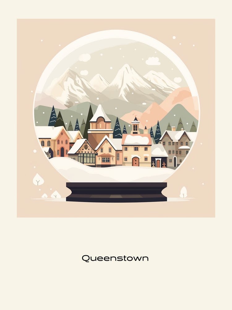 Queenstown New Zealand Snowglobe Poster