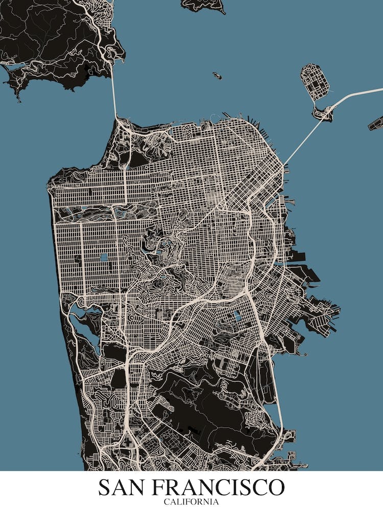 San Francisco Californie Noir Bleu