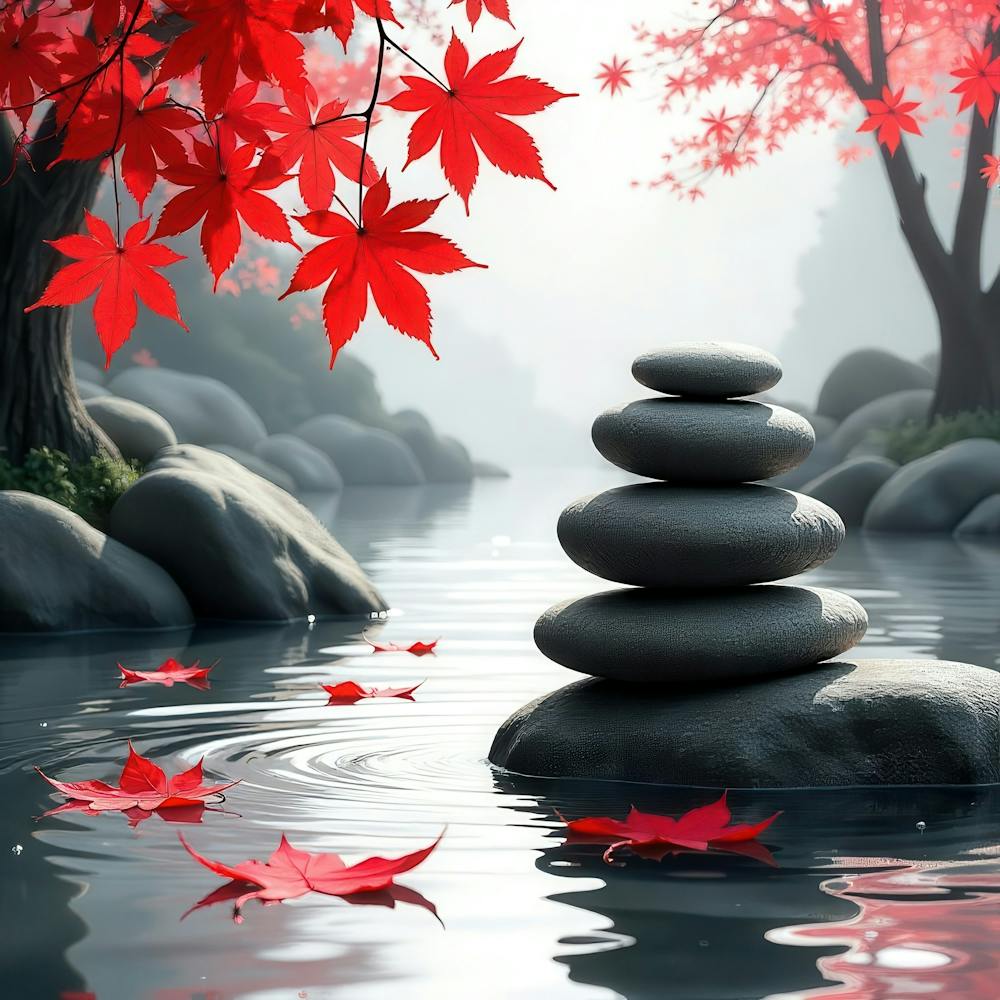 Herbstblätter im Wasser
