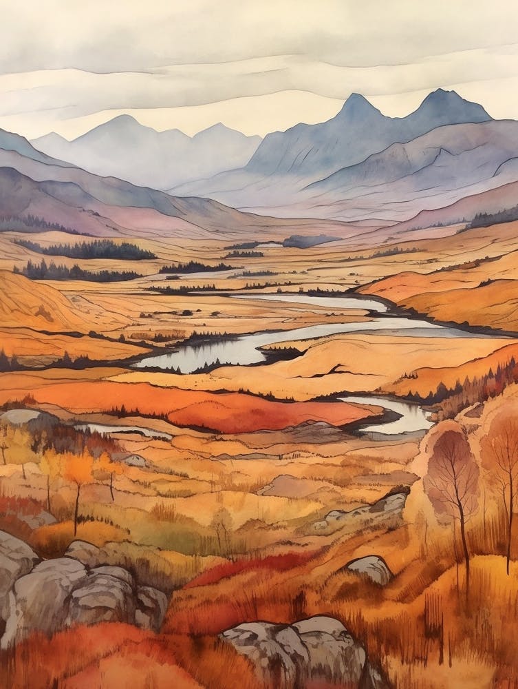 Autumn National Park Painting Jasper National Park Alberta Canada 1