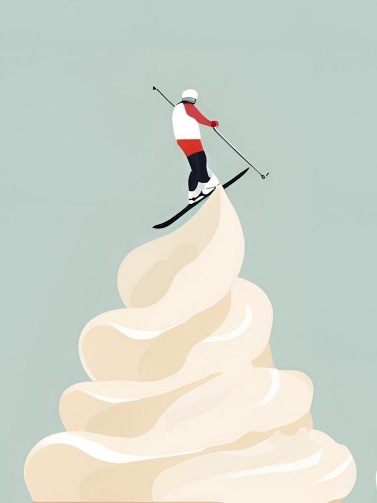 Skier On Top Of Ice Cream