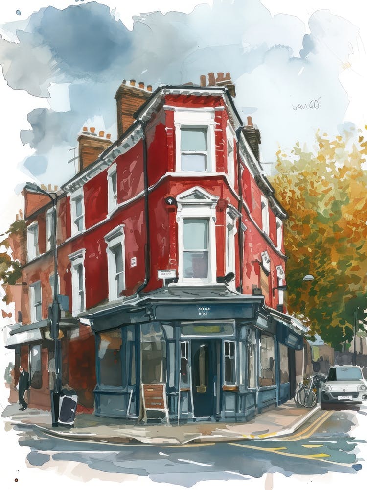 Haringey London Borough   Street Watercolour 4