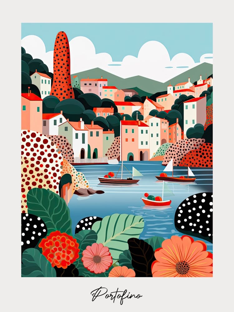 Poster Of Portofino, Italy, Illustration In The Style Of Pop Art 2