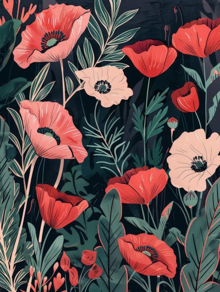 Poppies In The Garden