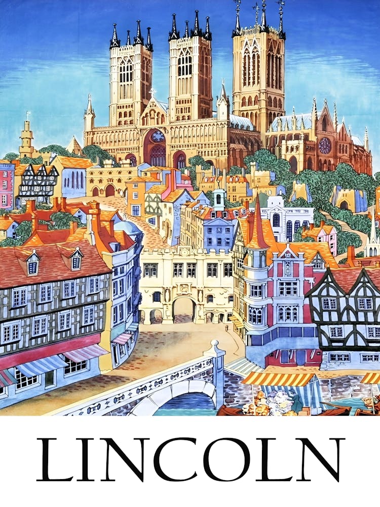 Lincoln, Vintage Travel Poster