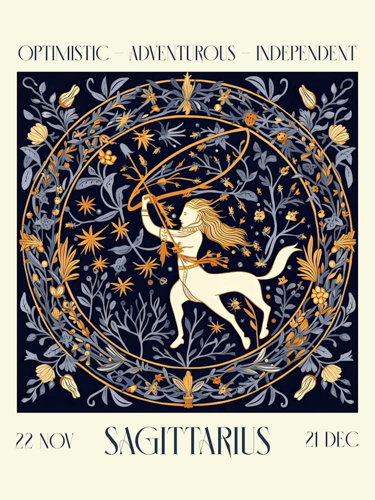Sagittarius William Morris Zodiac Astral Sign