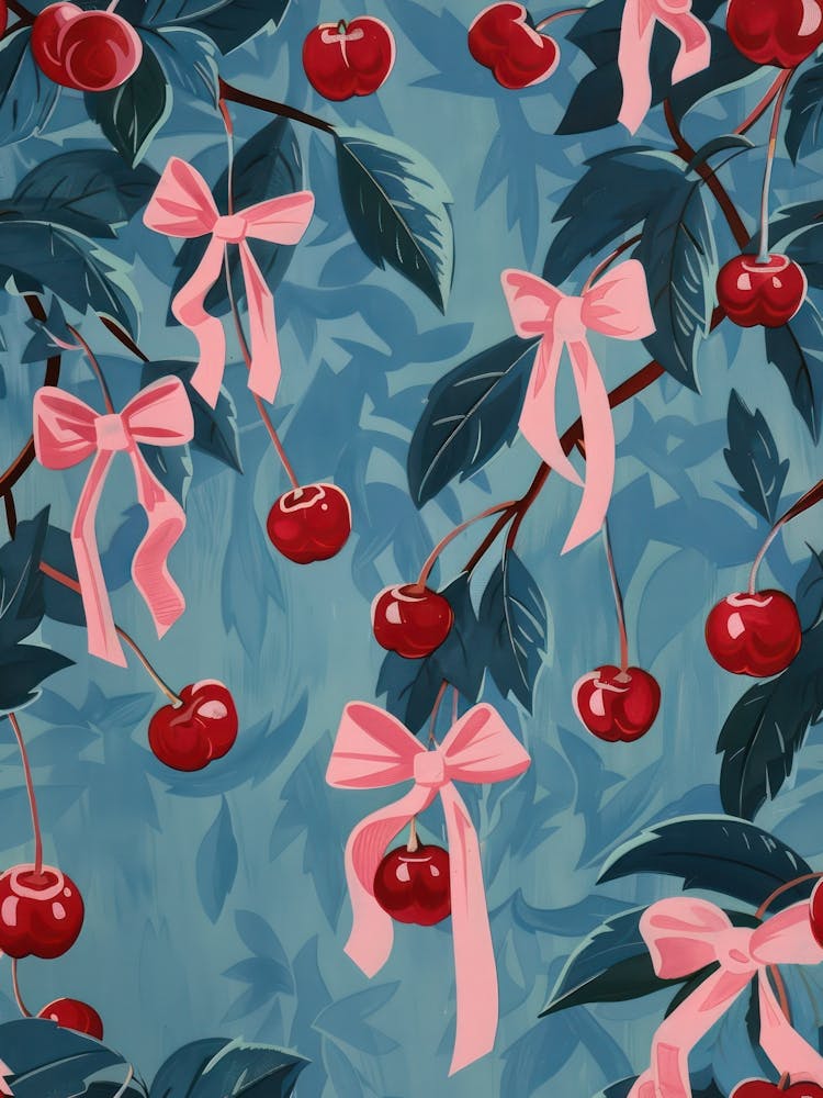 Folk Pink Bows 4 Pattern