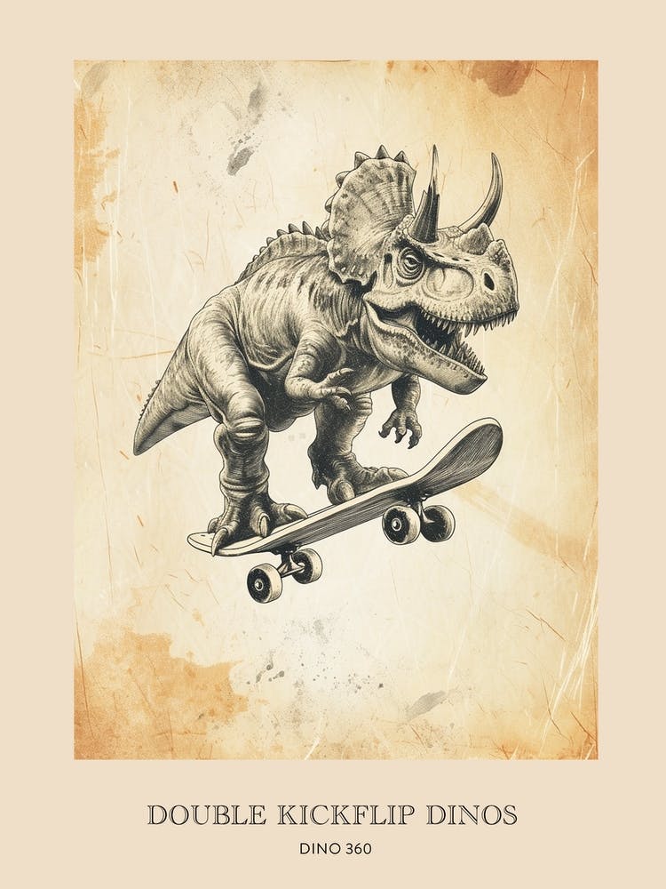 Dino 360 Vintage Dinosaur Poster 2