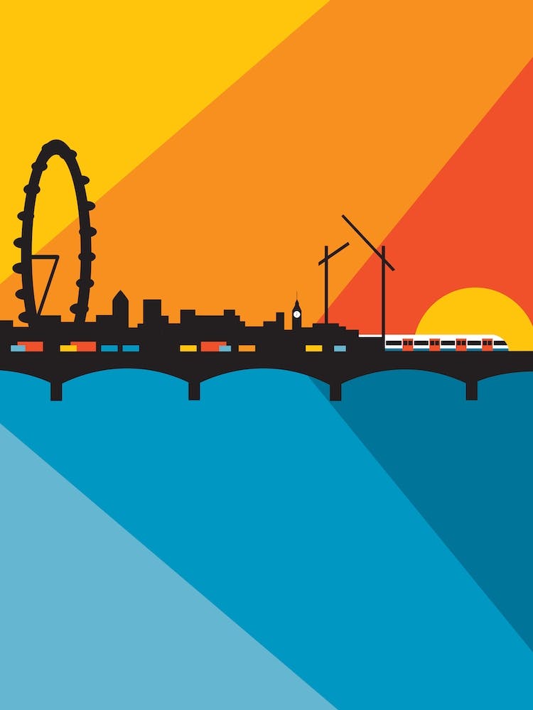 Waterloo Sunset Blue & Orange